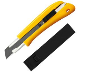 Нож с выдвижным лезвием, с автофиксатором, 18 мм, в комплекте с лезвиями 10 шт OLFA BN-AL/BB/10BB ― OLFA SHOP